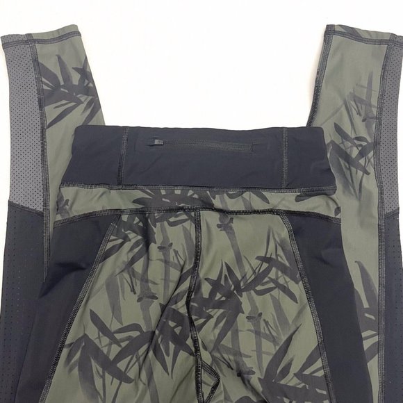 Sweaty Betty Gravity Run Bamboo Leaf Print Green/Black Leggings Size XS - Picture 5 of 8